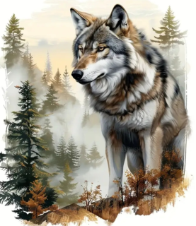 Diamond Painting Wolf im Wald